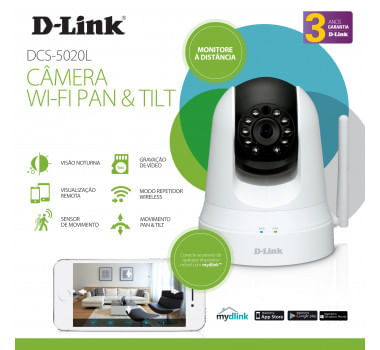 D-Link DCS-5020L Visão Noturna Câmera IP Wifi Pan Tilt AP Scarcom