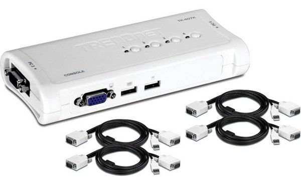 KVM Trendnet TK-407K 4 Portas com Teclado e Mouse USB | Scarcom
