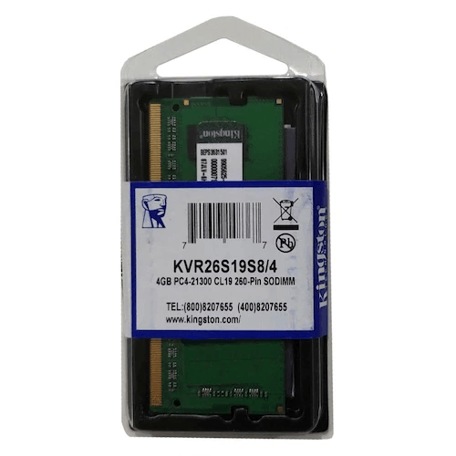 Memoria Para Notebook 4GB DDR4 2666Mhz Kingston KVR26S19S8/4 | Scarcom